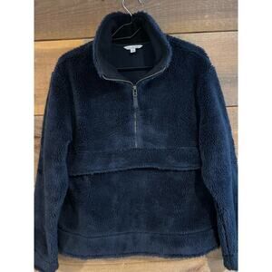 L.L. Bean Signature Sherpa Jacket Women's Medium Kangaroo Pocket Half Zip‎
